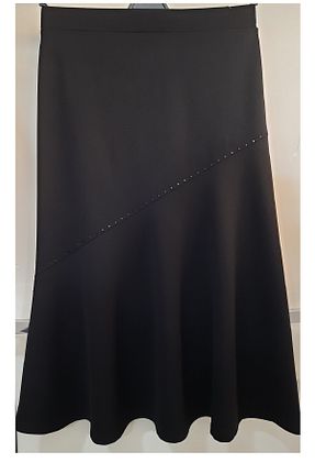 دامن سایز بزرگ مشکی زنانه Dalgıç/Scuba N.Y.YILDIZ - کد 776088443