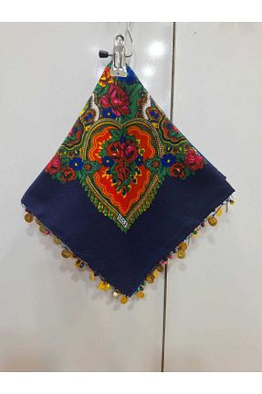 شال سرمه ای زنانه پنبه ای NUR TEKSTİL - کد 820504824