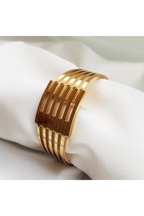 دستبند استیل طلائی زنانه فولاد ( استیل ) کد 788846616