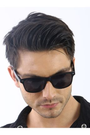 عینک آفتابی مشکی مردانه 54 UV400 پلاستیک مات هندسی کد 279505894