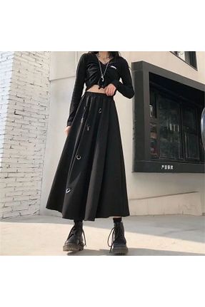 دامن مشکی زنانه بافتنی Genel Markalar - کد 820702843