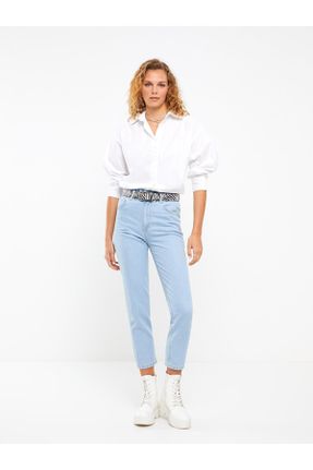 شلوار جین آبی زنانه پاچه تنگ استاندارد کد 820899906