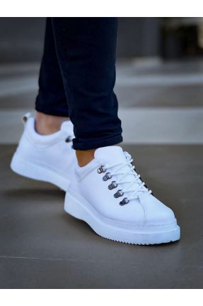 کفش کژوال سفید مردانه چرم لاکی پاشنه کوتاه ( 4 - 1 cm ) پاشنه ساده کد 820584335