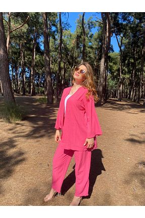 ست بالاتنه و پائین تنه صورتی زنانه بافتنی boutiquedenoche - کد 820894080