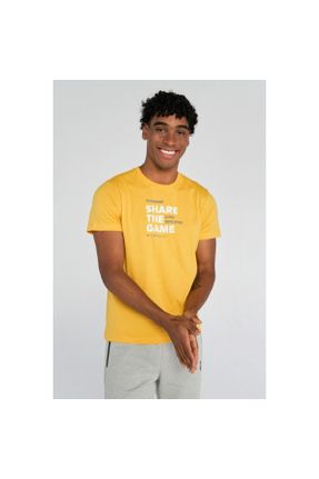 تی شرت زرد مردانه Fitted یقه گرد کد 473390520