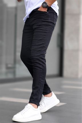 شلوار جین مشکی مردانه پاچه تنگ بلند کد 350041634