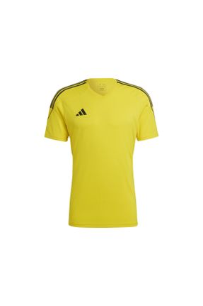تی شرت زرد مردانه یقه گرد رگولار تکی بیسیک کد 820952459