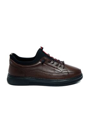 کفش کژوال قهوه ای مردانه چرم طبیعی پاشنه متوسط ( 5 - 9 cm ) پاشنه ساده کد 782393419