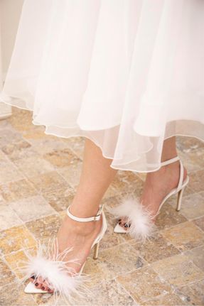 کفش پاشنه بلند کلاسیک سفید زنانه چرم مصنوعی پاشنه نازک پاشنه بلند ( +10 cm) کد 672467738