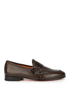 کفش کلاسیک قهوه ای مردانه چرم طبیعی پاشنه کوتاه ( 4 - 1 cm ) پاشنه ساده کد 821085146