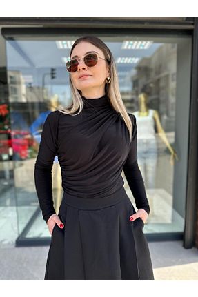 بلوز مشکی زنانه ساده AliceLuxury - کد 820484660