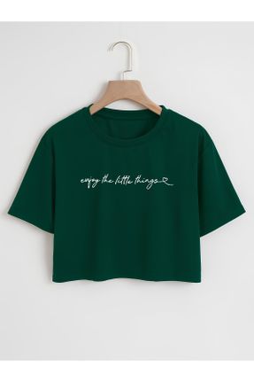 تی شرت سبز زنانه اورسایز یقه گرد کد 820505447