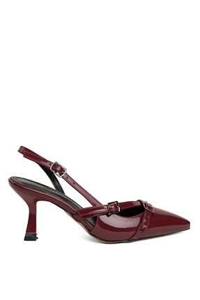 کفش پاشنه بلند کلاسیک زرشکی زنانه چرم لاکی MİSS PARK MODA - کد 820868324