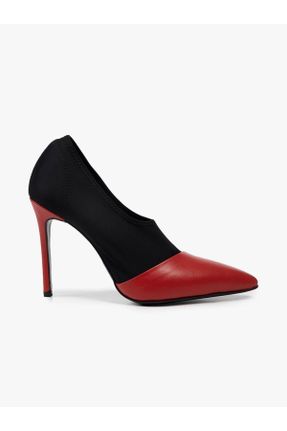 کفش پاشنه بلند کلاسیک قرمز زنانه چرم طبیعی پاشنه نازک پاشنه کوتاه ( 4 - 1 cm ) کد 691050301