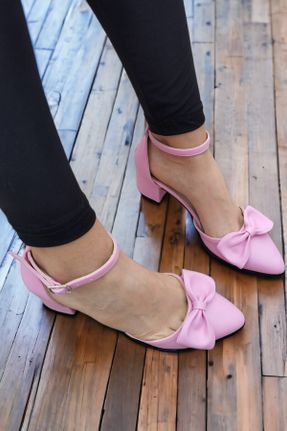 کفش پاشنه بلند کلاسیک صورتی زنانه چرم مصنوعی پاشنه ضخیم پاشنه متوسط ( 5 - 9 cm ) کد 808629247
