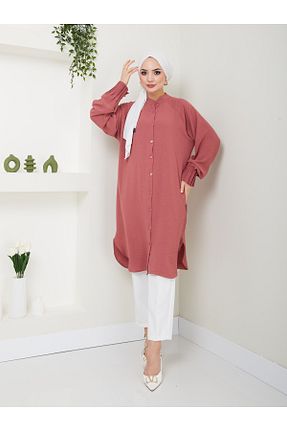تونیک حجاب صورتی زنانه پنبه پلی استر VOLT CLOTHİNG - کد 820927181