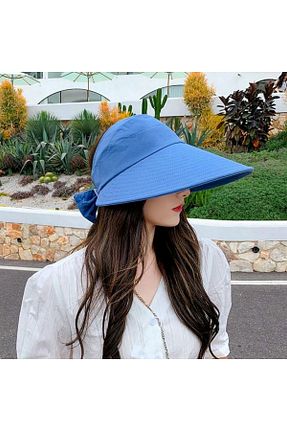 کلاه آبی زنانه پنبه ای Şapkacımadam - کد 820949626