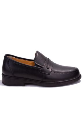 کفش کژوال مشکی مردانه چرم طبیعی پاشنه کوتاه ( 4 - 1 cm ) پاشنه ساده کد 820977540