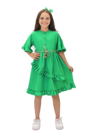 لباس سبز بچه گانه بافتنی رگولار آستین-کوتاه کد 817258532