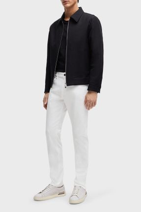 شلوار جین سفید مردانه پاچه تنگ استاندارد کد 821144596