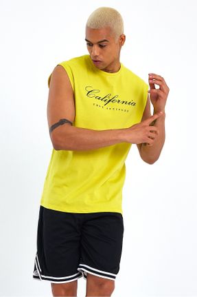 تی شرت زرد مردانه رگولار یقه گرد کد 689202469
