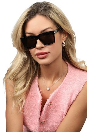 عینک آفتابی مشکی زنانه UV400 Yves Saint Laurent - کد 807835189