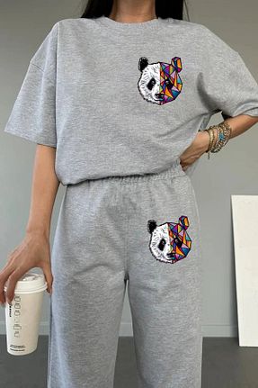 ست گرمکن طوسی زنانه پنبه پلی استر LOTS MODA - کد 821361136