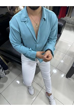 پیراهن سبز مردانه اورسایز BEYMODA - کد 798535328