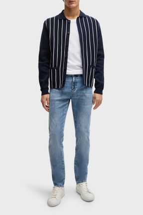 شلوار جین آبی مردانه پاچه تنگ بلند کد 821144604