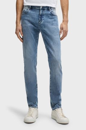 شلوار جین آبی مردانه پاچه تنگ بلند کد 821144604