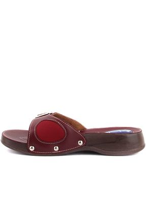 دمپائی خانگی زرشکی زنانه چرم خالص Siyo Comfort - کد 102859887