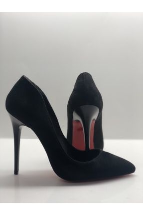 کفش پاشنه بلند کلاسیک مشکی زنانه جیر پاشنه نازک پاشنه بلند ( +10 cm) کد 112755397