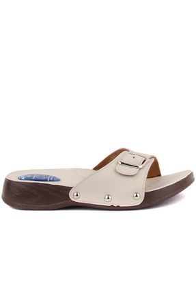 دمپائی خانگی بژ زنانه چرم مصنوعی Siyo Comfort - کد 112706482