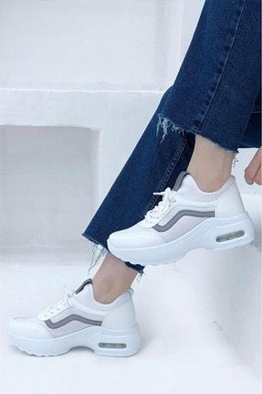 کفش اسنیکر سفید زنانه بند دار Flet - کد 821193859