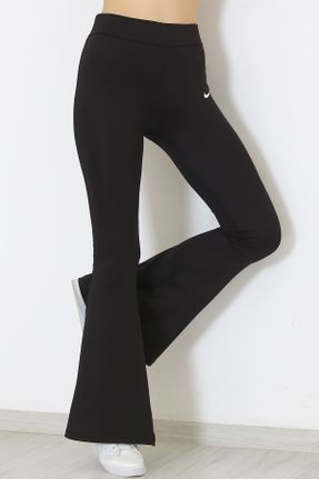 ساق شلواری مشکی زنانه تریکو اسلیم فیت فاق بلند کد 821301914