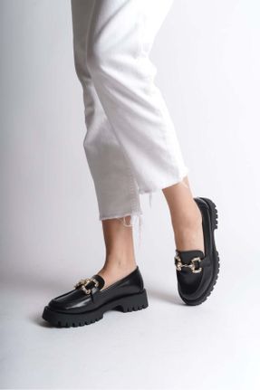 کفش لوفر مشکی زنانه پاشنه کوتاه ( 4 - 1 cm ) کد 815570769