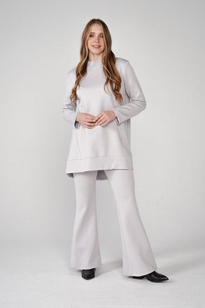 ست بالاتنه و پائین تنه حجاب طوسی زنانه رگولار Thesetthur - کد 781541781