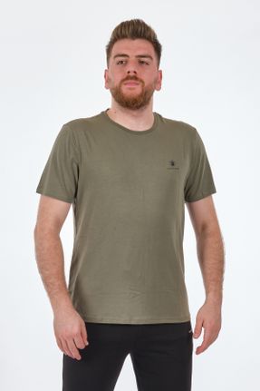 تی شرت خاکی مردانه یقه گرد کد 743152840