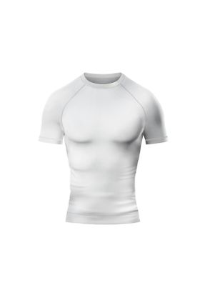 تی شرت سفید مردانه اسلیم پلی استر قابلیت خشک شدن سریع کد 821478232