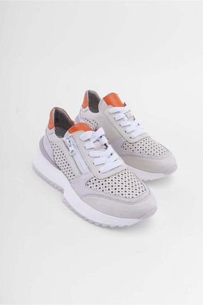 کفش اسنیکر بژ زنانه بند دار SHOEMARK - کد 815555226