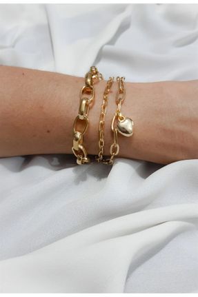 دستبند جواهر طلائی زنانه روکش طلا کد 821481962