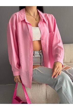 پیراهن صورتی زنانه اورسایز Ekim Store - کد 821629774