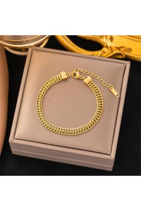 دستبند استیل طلائی زنانه استیل ضد زنگ کد 821635250