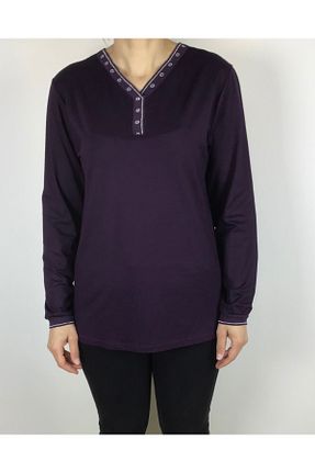 بلوز حجاب بنفش زنانه ویسکون ECE GİYİM - کد 821733164