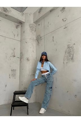 پیراهن آبی زنانه Relaxed NRC COLLECTION - کد 821730406