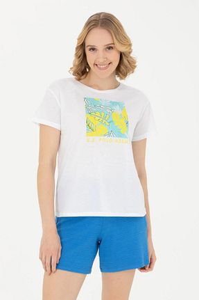 تیشرت سفید زنانه یقه دوچرخه U.S. Polo Assn. - کد 821734979