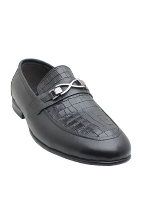 کفش لوفر مشکی مردانه چرم طبیعی پاشنه کوتاه ( 4 - 1 cm ) کد 821632920