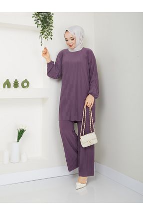 ست بالاتنه و پائین تنه حجاب صورتی زنانه Relaxed MODAMÜNASİP - کد 821949468