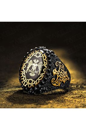 انگشتر نقره مشکی مردانه زیرکن Takılingo - کد 822008598