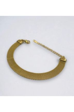 دستبند استیل طلائی زنانه فولاد ( استیل ) کد 794189576